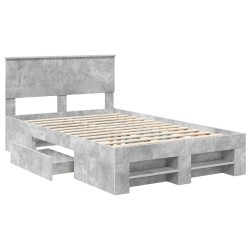 Cadre de lit Gris béton 120 x 200 cm Bois d'ingénierie 541365541365