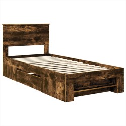 Cadre de lit Chêne fumé 100 x 200 m Bois d'ingénierie 541367541367