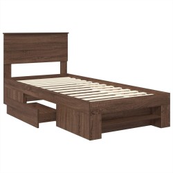 Cadre de lit Chêne brun 90 x 200 cm Bois d'ingénierie 541370541370