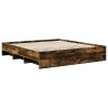 Cadre de lit Chêne fumé 200 x 200 cm Bois d'ingénierie 541373541373