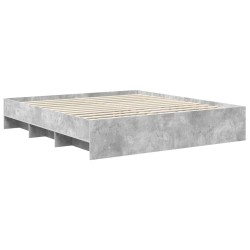 Cadre de lit Gris béton 200 x 200 cm Bois d'ingénierie 541376541376