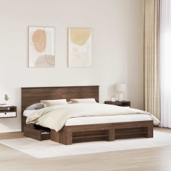 Cadre de lit Chêne brun 180 x 200 cm Bois d'ingénierie 541380541380
