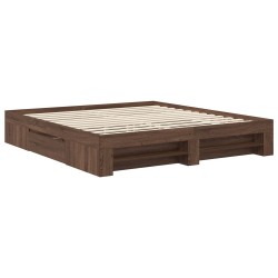 Cadre de lit Chêne brun 180 x 200 cm Bois d'ingénierie 541380541380