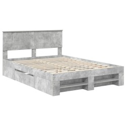 Cadre de lit Gris béton 160 x 200 cm Bois d'ingénierie 541381541381