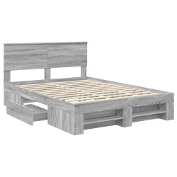 Cadre de lit Gris Sonoma 140 x 200 cm Bois d'ingénierie 541384541384