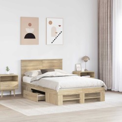 Cadre de lit Chêne Sonoma 137 x 203 cm Bois d'ingénierie 541385541385
