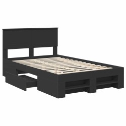 Cadre de lit Noir 137 x 203 cm Bois d'ingénierie 541388541388