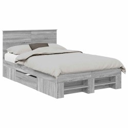 Cadre de lit Gris Sonoma 137 x 203 cm Bois d'ingénierie 541389541389