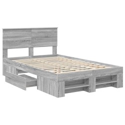 Cadre de lit Gris Sonoma 137 x 203 cm Bois d'ingénierie 541389541389