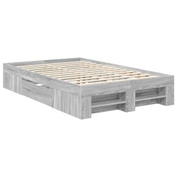 Cadre de lit Gris Sonoma 137 x 203 cm Bois d'ingénierie 541389541389