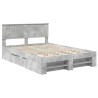 Cadre de lit Gris béton 150 x 200 cm Bois d'ingénierie 541395541395