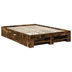 Cadre de lit Chêne fumé 150 x 200 cm Bois d'ingénierie 541396541396