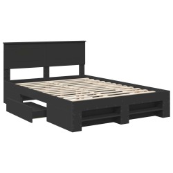 Cadre de lit Noir 150 x 200 cm Bois d'ingénierie 541397541397