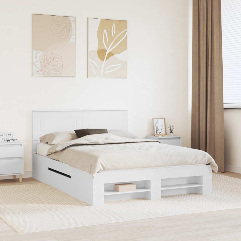 Cadre de lit Blanc 140 x 200 cm Bois d'ingénierie 541401541401