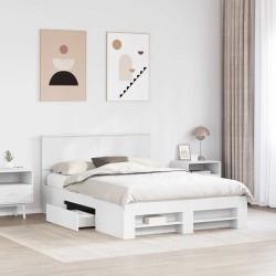 Cadre de lit Blanc 140 x 200 cm Bois d'ingénierie 541401541401