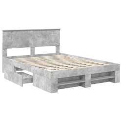 Cadre de lit Gris béton 140 x 200 cm Bois d'ingénierie 541402541402