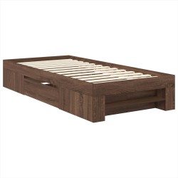 Cadre de lit Chêne brun 100 x 200 m Bois d'ingénierie 541422541422