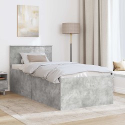 Cadre de lit Gris béton 90 x 190 cm Bois d'ingénierie 541432541432