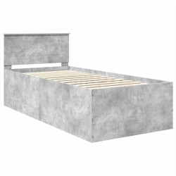 Cadre de lit Gris béton 90 x 190 cm Bois d'ingénierie 541432541432