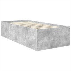 Cadre de lit Gris béton 90 x 190 cm Bois d'ingénierie 541432541432
