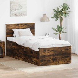 Cadre de lit Chêne fumé 90 x 190 cm Bois d'ingénierie 541433541433