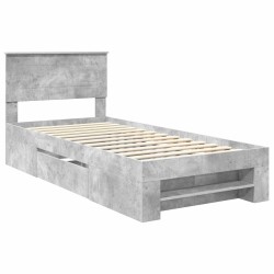 Cadre de lit Gris béton 90 x 200 cm Bois d'ingénierie 541437541437