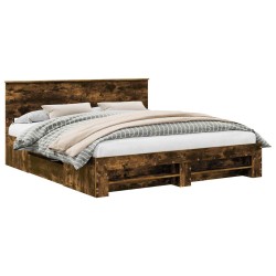 Cadre de lit Chêne fumé 200 x 200 cm Bois d'ingénierie 541438541438