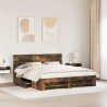 Cadre de lit Chêne fumé 200 x 200 cm Bois d'ingénierie 541438541438