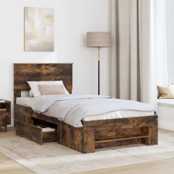 Cadre de lit Chêne fumé 90 x 200 cm Bois d'ingénierie 541439541439