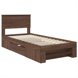 Cadre de lit Chêne brun 90 x 200 cm Bois d'ingénierie 541441541441