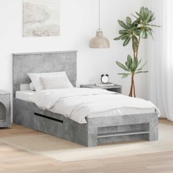 Cadre de lit Gris béton 90 x 200 cm Bois d'ingénierie 541444541444