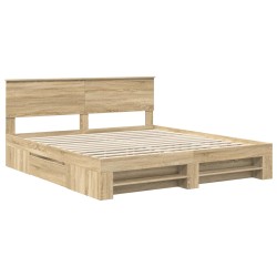 Cadre de lit Chêne Sonoma 200 x 200 cm Bois d'ingénierie 541449541449