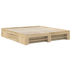 Cadre de lit Chêne Sonoma 200 x 200 cm Bois d'ingénierie 541449541449