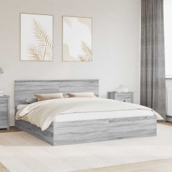 Cadre de lit Gris Sonoma 200 x 200 cm Bois d'ingénierie 541453541453
