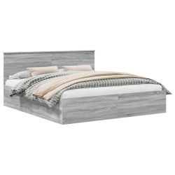Cadre de lit Gris Sonoma 200 x 200 cm Bois d'ingénierie 541453541453