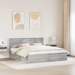 Cadre de lit Gris Sonoma 200 x 200 cm Bois d'ingénierie 541453541453