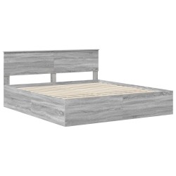 Cadre de lit Gris Sonoma 200 x 200 cm Bois d'ingénierie 541453541453