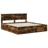 Cadre de lit Chêne fumé 200 x 200 cm Bois d'ingénierie 541455541455
