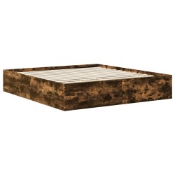 Cadre de lit Chêne fumé 200 x 200 cm Bois d'ingénierie 541455541455