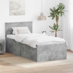 Cadre de lit Gris béton 75 x 190 cm Bois d'ingénierie 541456541456