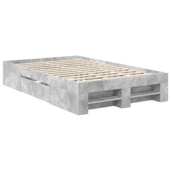 Cadre de lit Gris béton 120 x 200 cm Bois d'ingénierie 541464541464