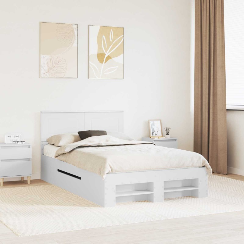 Cadre de lit Blanc 137 x 203 cm Bois d'ingénierie 541465541465