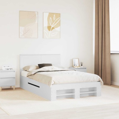 Cadre de lit Blanc 137 x 203 cm Bois d'ingénierie 541465541465