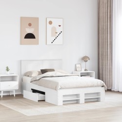 Cadre de lit Blanc 137 x 203 cm Bois d'ingénierie 541465541465