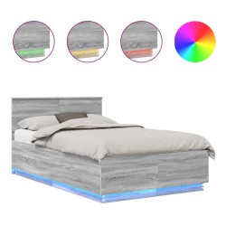 Cadre de lit Gris Sonoma 135 x 190 cm Bois d'ingénierie 541466541466