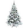Sapin de Noël artificiel avec 150 LED Blanc 150 cm PE et PVC 541515541515