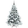 Sapin de Noël artificiel avec 150 LED Blanc 150 cm PE et PVC 541515541515