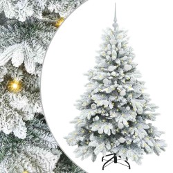 Sapin de Noël artificiel avec 150 LED Blanc 150 cm PE et PVC 541517541517