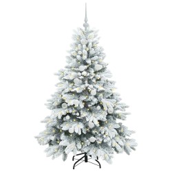 Sapin de Noël artificiel avec 150 LED Blanc 150 cm PE et PVC 541517541517