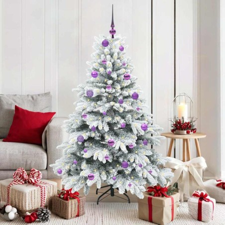 Sapin de Noël artificiel avec 150 LED Blanc 150 cm PE et PVC 541520541520